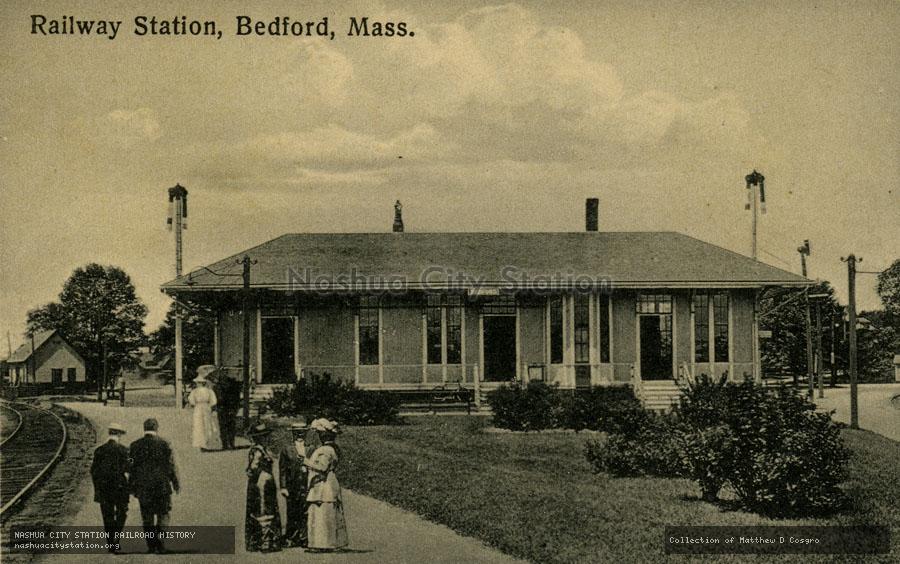 Postcard: Railway Station, Bedford, Massachusetts